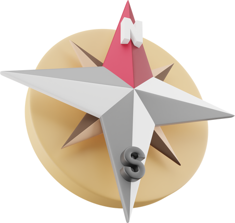 3D Compass Illustration